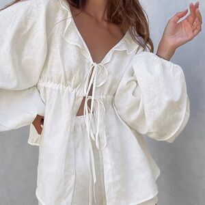 Commense Cotton & Linen Cowgirl Melody Two Piece Shorts Set